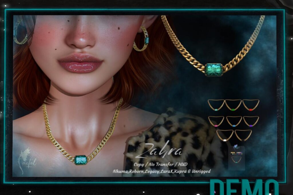 Zahra Necklace - Inithium/Legacy/MaitreyaX/Nhumana/Reborn/Unrigged, L$199