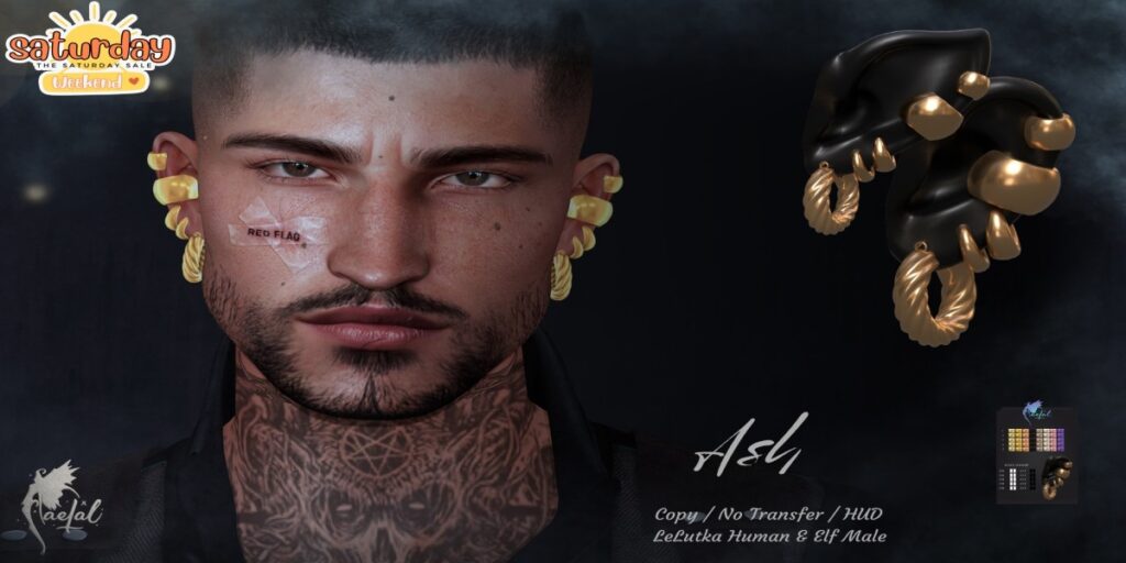 Ash Earrings Male - EvoX Ears Elf+Human	<a href="http://maps.secondlife.com/secondlife/Cult%20Coven/69/145/21" target="_blank">Teleport</a>