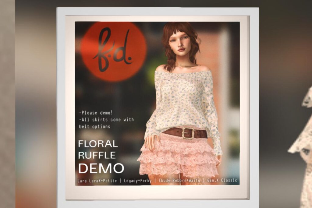 Off- Shoulder Thermal &amp; Ruffle Lace Skirt - GenX Classic/Legacy/Maitreya/Reborn/+mods, L$188 each/L$888 FP
