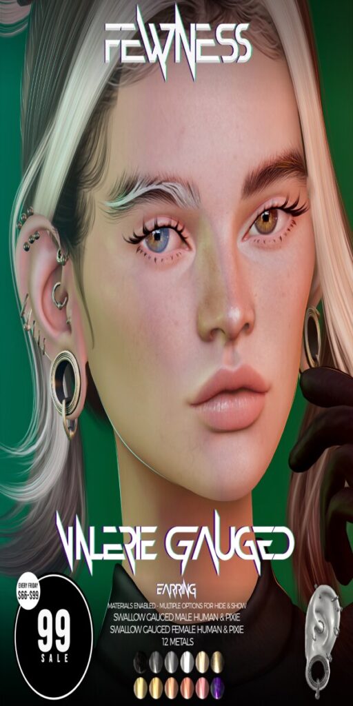 Valerie Gauged Earrings - Swallow Gauged Ears Human &amp; Pixie F+M	<a href="http://maps.secondlife.com/secondlife/Moonstar/141/89/43" target="_blank">Teleport</a>