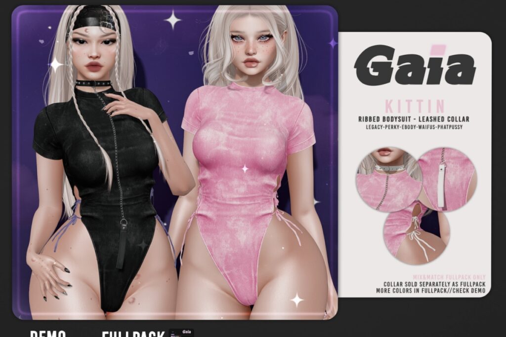 Kitten Bodysuit &amp; Leashed Collar - Legacy/Reborn/+mods, L$279 each/L$1399 FP