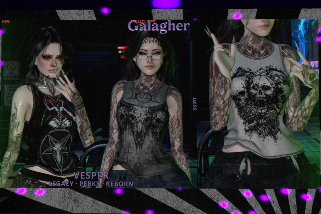 Vesper Top - Legacy/Reborn/+mods, L$299 each/L$1599 FP