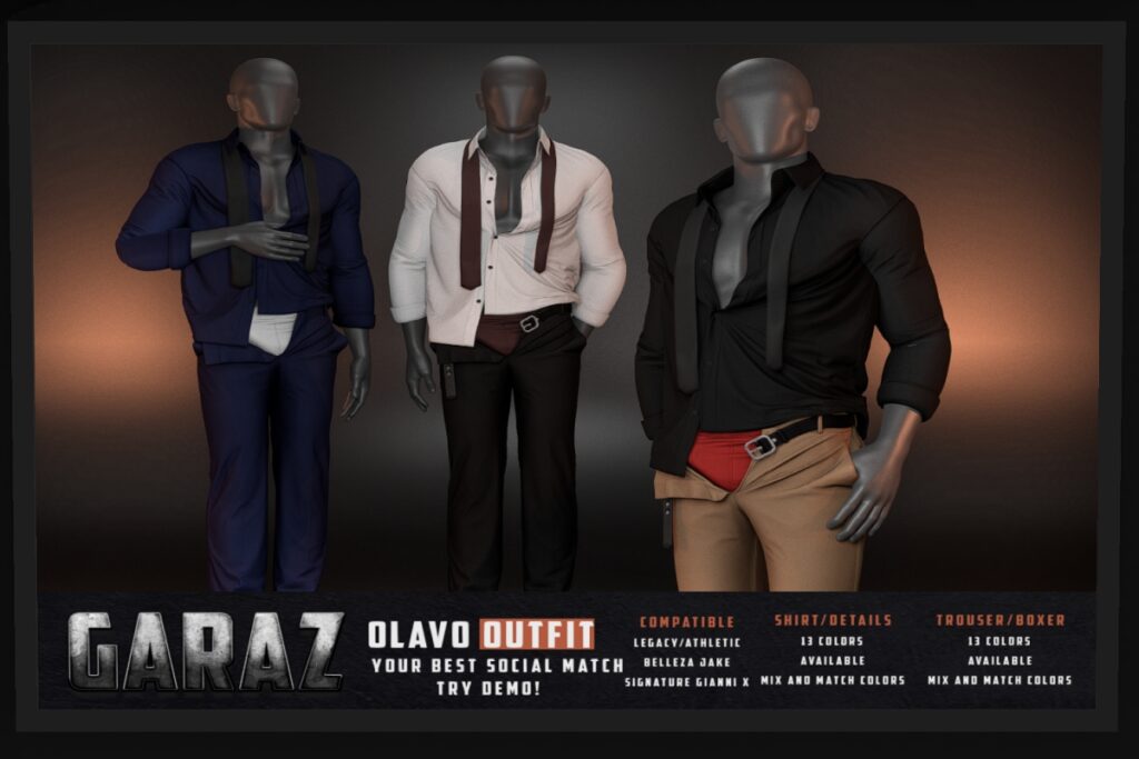 Olavo Shit &amp; Pants - GianniX/Jake/Legacy/+mods, L$240-L$260 each/L$1400-L$1600 each FP/L$2299 MP