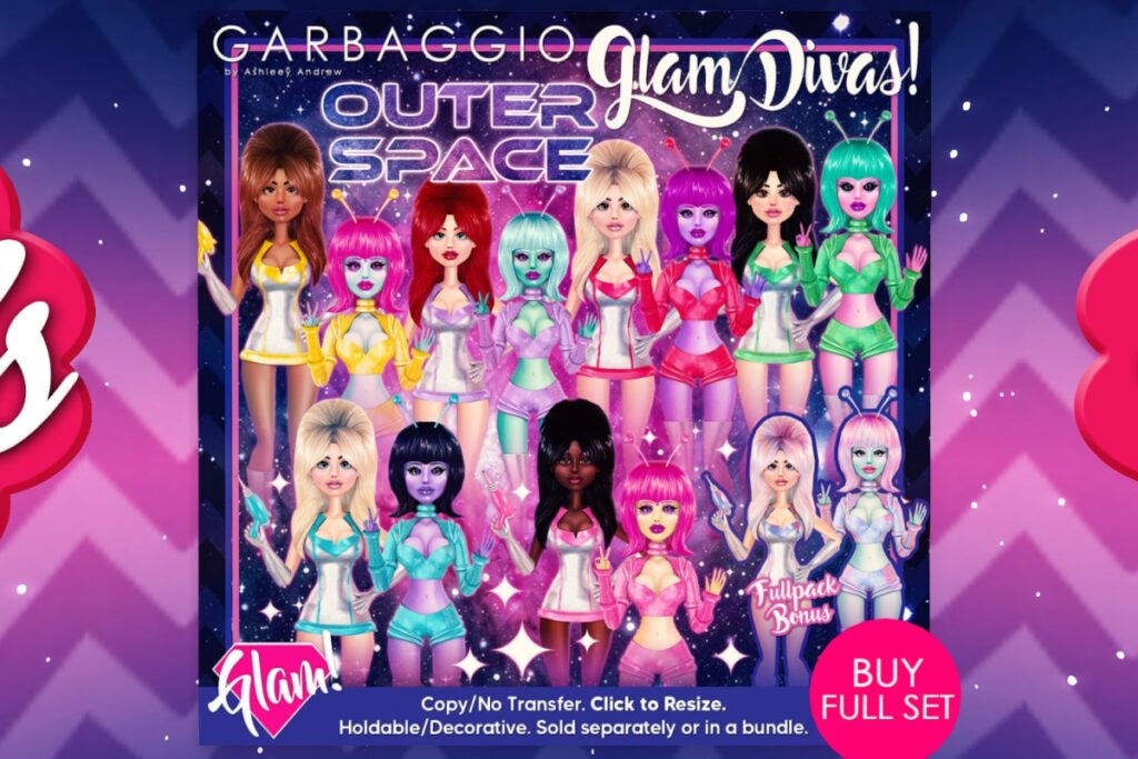 Glam Divas Outer Space Dolls, L$249 each/L$1299 FP