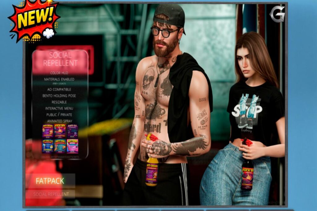 Social Repellent, L$229 each/L$649 FP