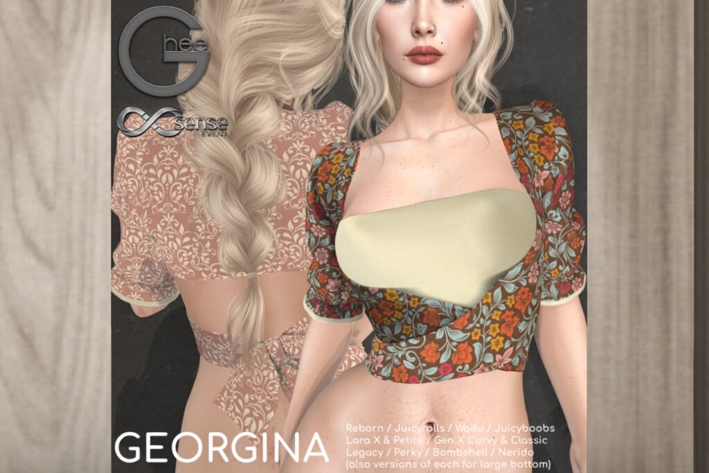 Georgina Top - GenX/Legacy/MaitreyaX/Reborn/+mods, L$229 each/L$550 FP