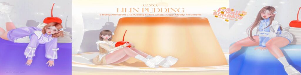 Lilin Pudding Decor	<a href="http://maps.secondlife.com/secondlife/Dear/19/131/753" target="_blank">Teleport</a>