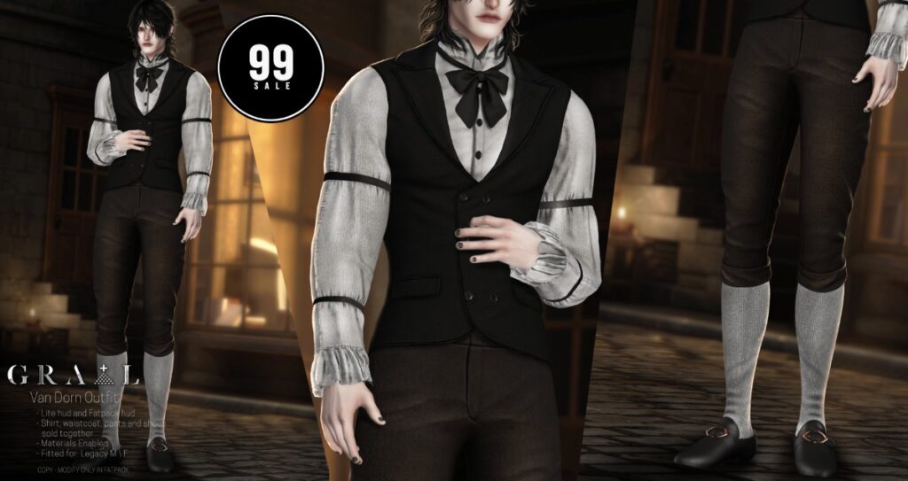 Van Dorn Outfit - Legacy F+M	<a href="http://maps.secondlife.com/secondlife/Hell%20Fire/29/134/652" target="_blank">Teleport</a>