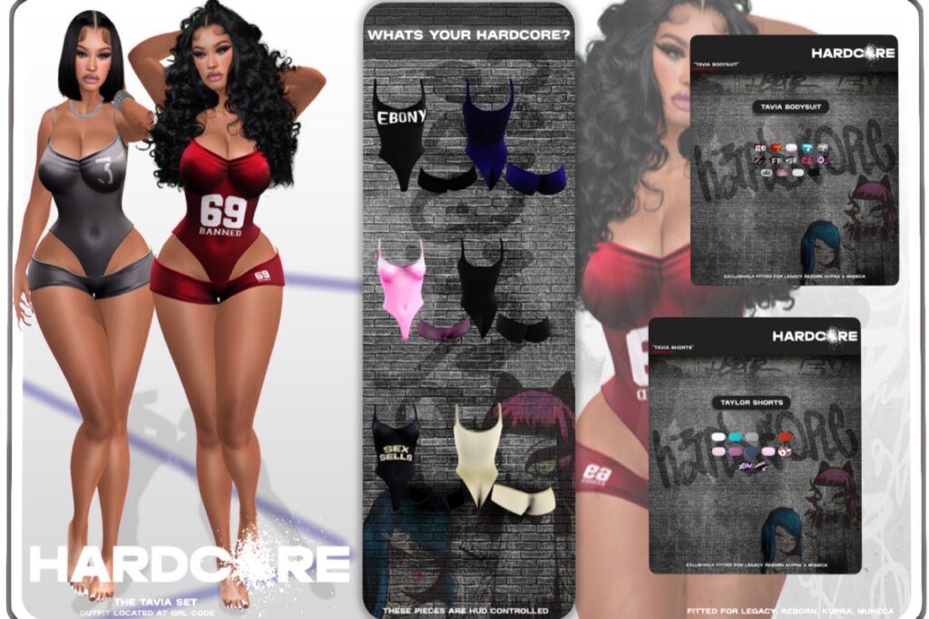 Tavia Bodysuit $ Shorts - Inithium/Legacy/Reborn/Yentements, L$280 each/L$999 each FP/L$1099