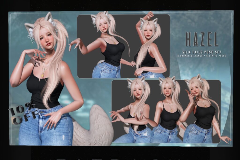 Silk Tails Pose Set, L$50 each/L$252 FP