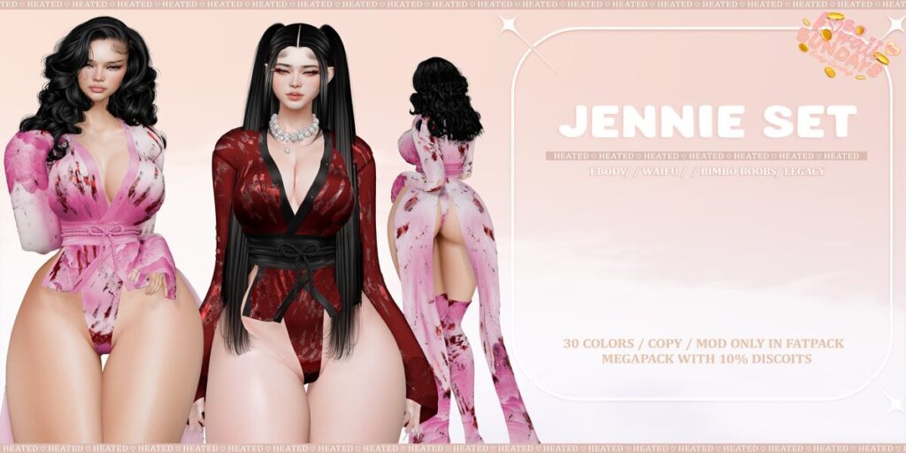 Jennie Set - Legacy/Reborn/+mods	<a href="http://maps.secondlife.com/secondlife/Winterfell%20North/145/92/27" target="_blank">Teleport</a>