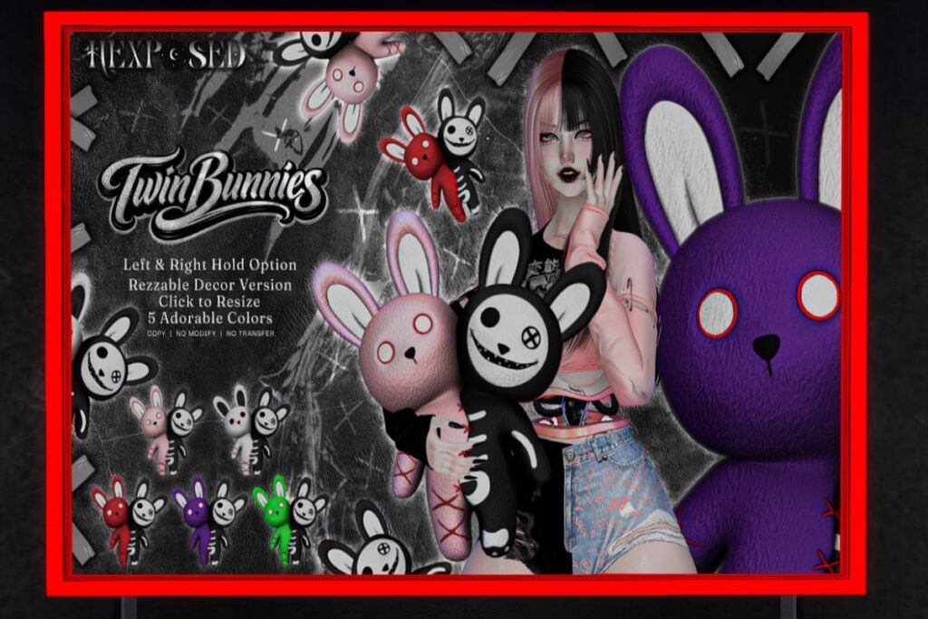 Twin Bunnies Holdable, L$149 each/L$449 FP