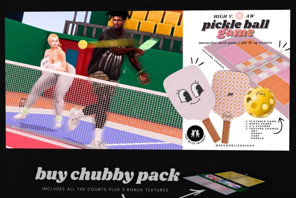 Pickleball Game Decor &amp; Holdables, L$1499 each/L$1999 FP