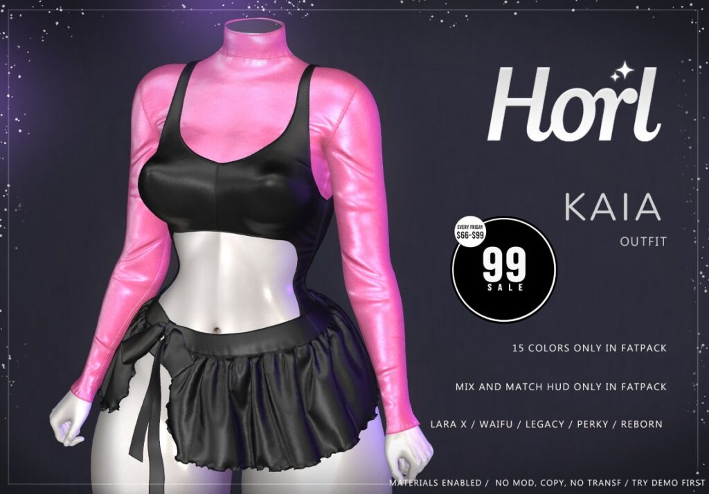 Kaia Outfit - Legacy/MaitreyaX/Reborn/+mods	<a href="http://maps.secondlife.com/secondlife/Spiced%20Romance/12/140/3" target="_blank">Teleport</a>
