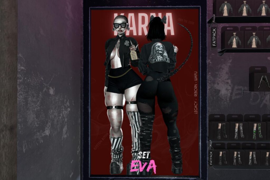 Eva Shirt, Leggings and Boots - Legacy/Reborn/+mods, L$199-L$399 each/L$1799 each FP