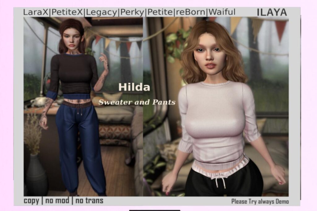 Hilda Sweater and Pants - Legacy/MaitreyaX/Reborn/+mods, L$199 each/L$999 each FP