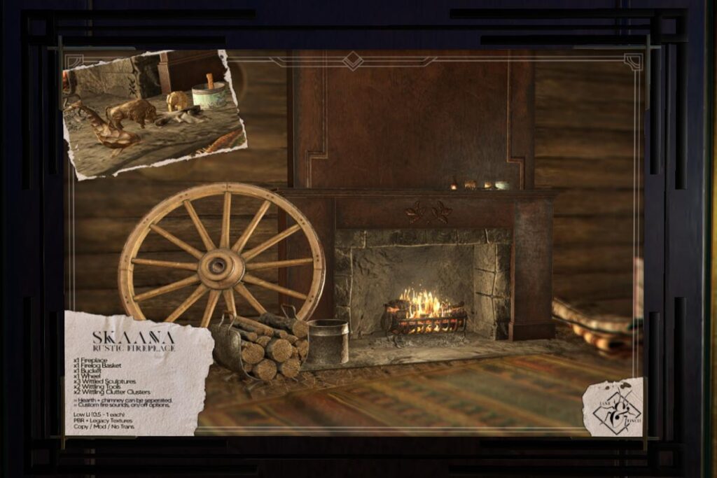 Skaana Rustic Fireplace, L$650