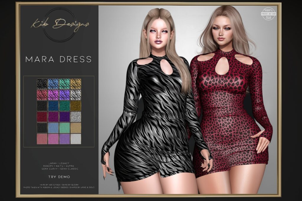 Mara Dress - GenX/Inithium/Legacy/MaitreyaX/Reborn/+mods, L$99 each/L$899 FP