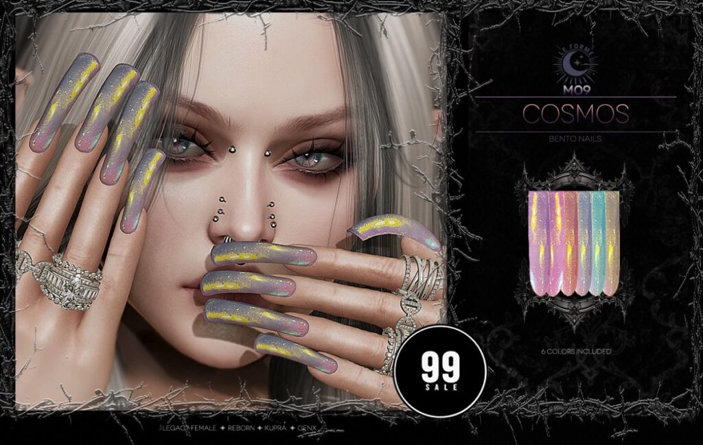 M09 Cosmos Nails - GenX/Inithium/Legacy/Reborn	<a href="http://maps.secondlife.com/secondlife/Flamingo%20District/211/78/2203" target="_blank">Teleport</a>