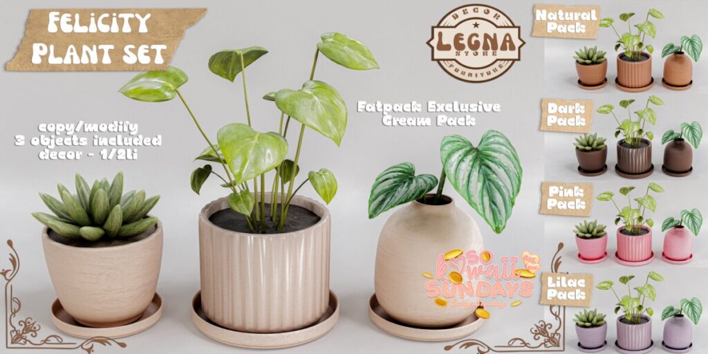 Felicity Plant Decor Set	<a href="http://maps.secondlife.com/secondlife/Dark%20Desires/208/204/25" target="_blank">Teleport</a>