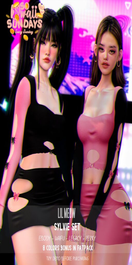 Sylvie Set - Legacy/Reborn/+mods	<a href="http://maps.secondlife.com/secondlife/Crystal%20Isle/127/128/61" target="_blank">Teleport</a>