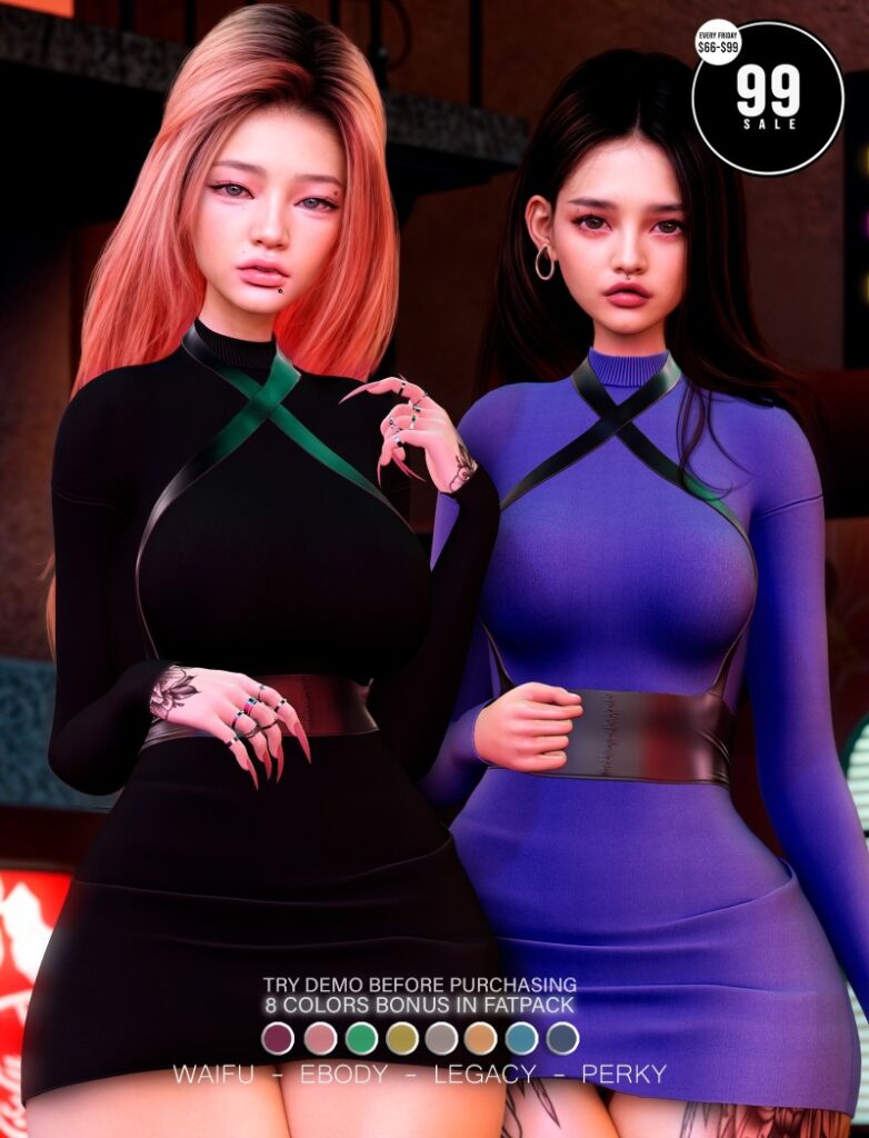 Lizzie Dress - Legacy/Reborn/+mods	<a href="http://maps.secondlife.com/secondlife/Crystal%20Isle/131/208/25" target="_blank">Teleport</a>