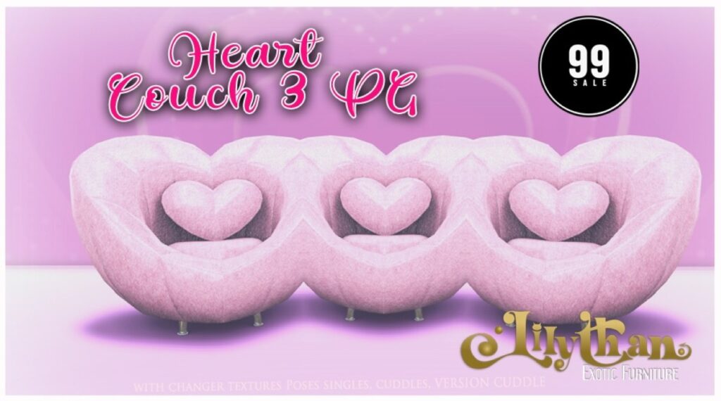 Heart Couch 3	<a href="http://maps.secondlife.com/secondlife/Moonwall/52/222/33" target="_blank">Teleport</a>