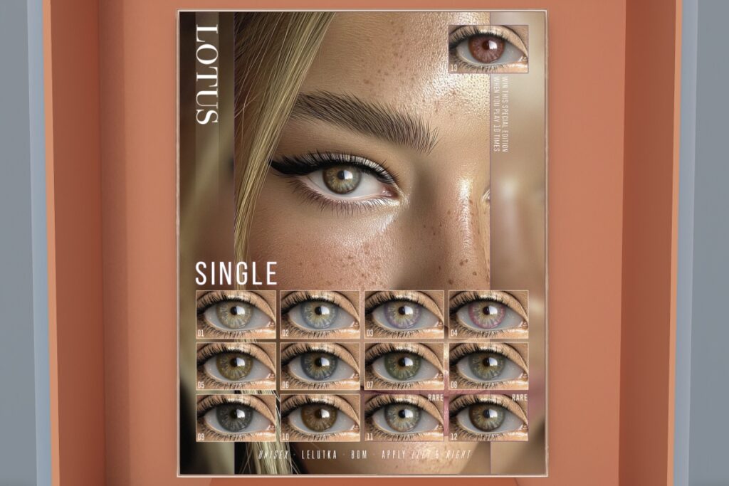 Single Eyes - BOM/EvoX, L$60 per Play/L$2700 FP