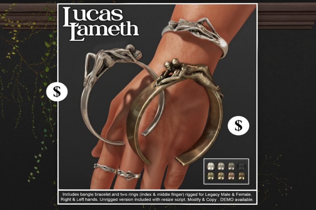 Erotic Bangle &amp; Rings Set - Legacy F+M, L$269 each