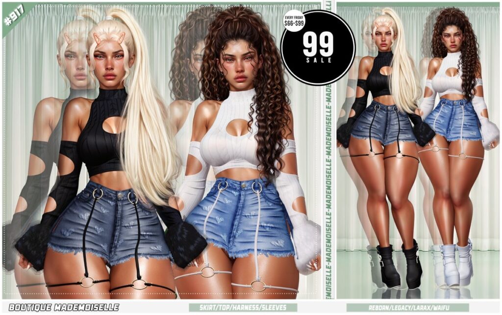 Outfit #917 - Legacy/MaitreyaX/Reborn/+mods	<a href="https://maps.secondlife.com/secondlife/Woodland%20Realm/218/128/24" target="_blank">Teleport</a>