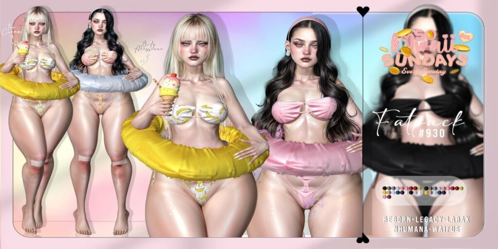 930 Outfit - Legacy/MaitreyaX/Nhumana/Reborn/+mods	<a href="https://maps.secondlife.com/secondlife/Woodland%20Realm/218/128/24" target="_blank">Teleport</a>