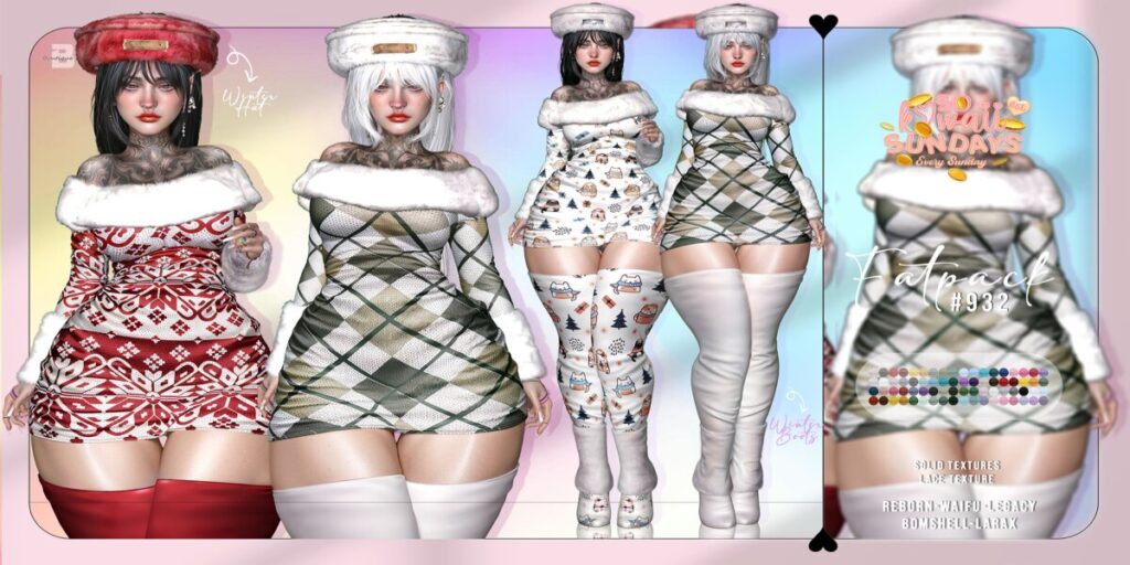932 Outfit - Legacy/MaitreyaX/Reborn/+mods	<a href="https://maps.secondlife.com/secondlife/Woodland%20Realm/218/128/24" target="_blank">Teleport</a>