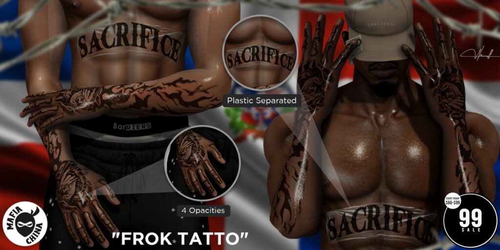 Frok Tattoo - BOM	<a href="http://maps.secondlife.com/secondlife/Oliver/88/129/29" target="_blank">Teleport</a>