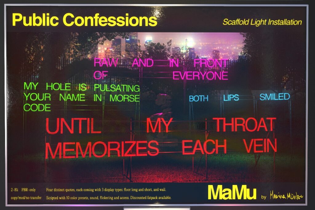 Public Confessions Lights, L$272 each/L$816 FP