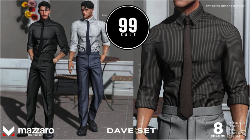 Dave Set - CZ Slim/Gianni/Jake/Legacy	<a href="http://maps.secondlife.com/secondlife/Heartbreak/131/129/166" target="_blank">Teleport</a>