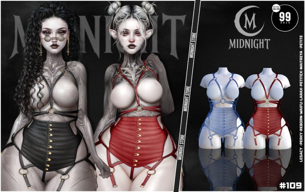 Outfit #109 - Legacy/Maitreya/Reborn/+mods	<a href="http://maps.secondlife.com/secondlife/Helgrind/39/84/3603" target="_blank">Teleport</a>