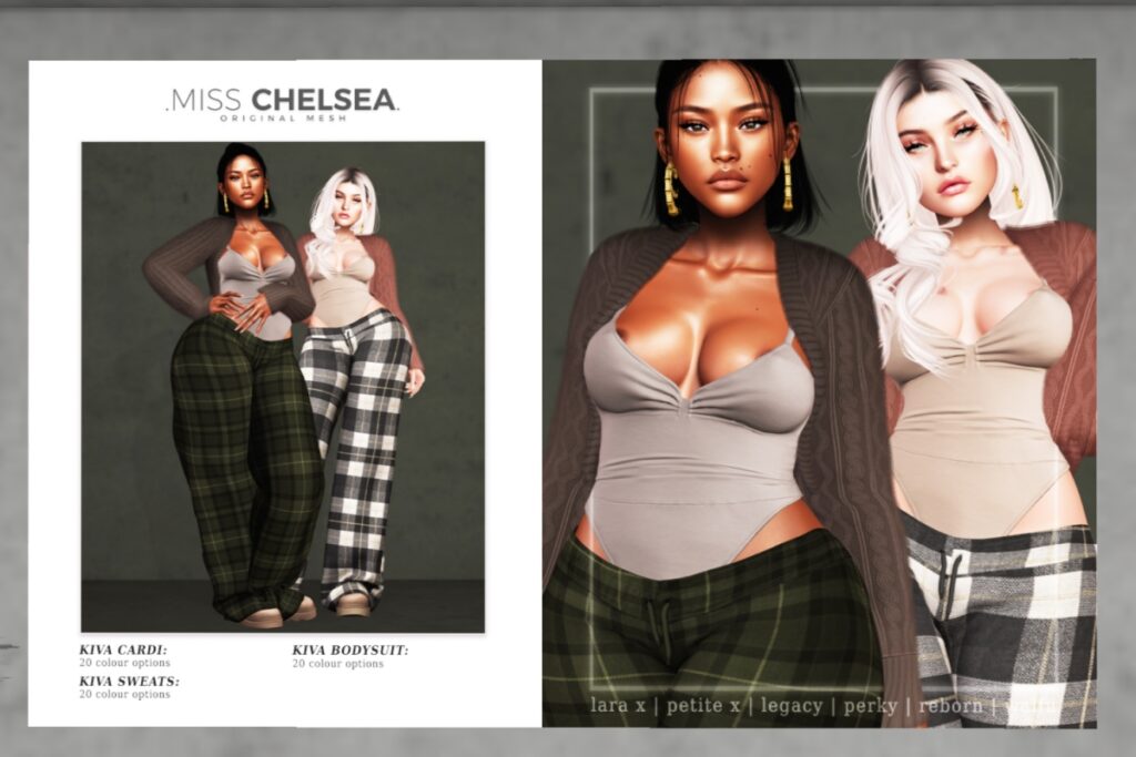 Kiva Set - Legacy/MaitreyaX/Reborn/+mods, L$250-L$500 each/L$1499 each FP/L$2999 MP