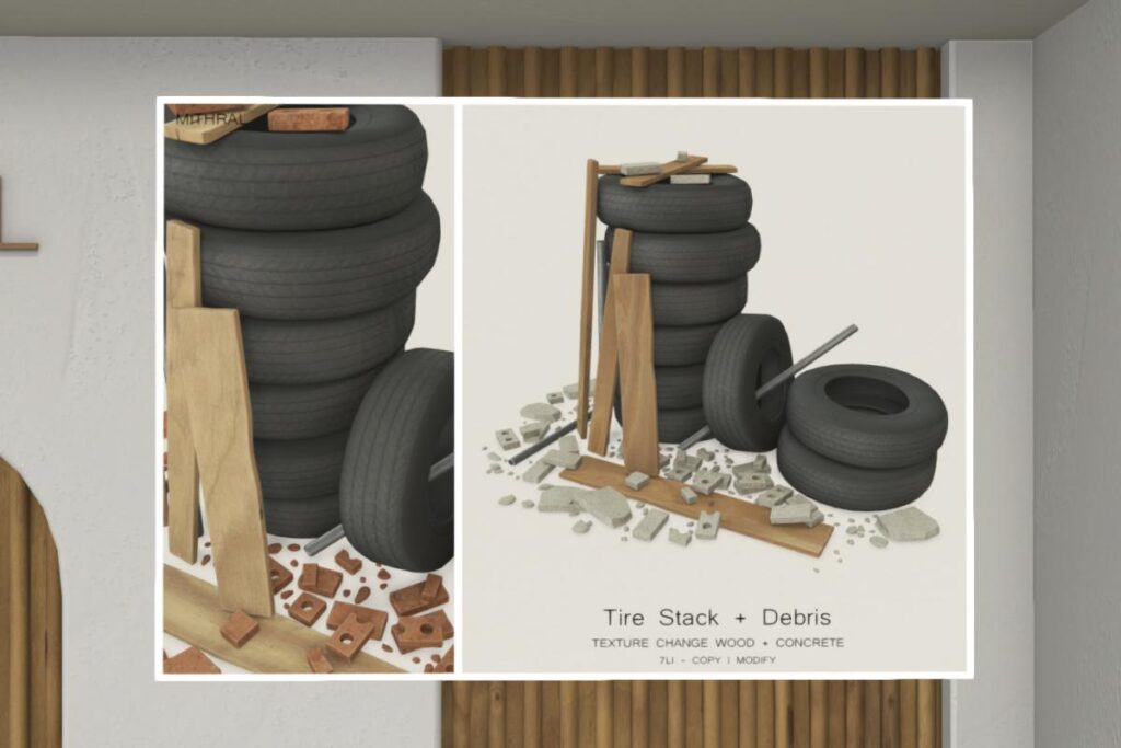 Tire Stack + Debris, L$129