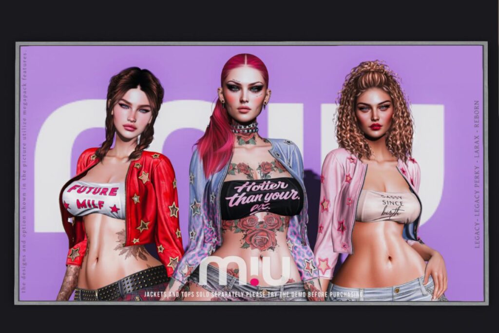 Starlit jacket &amp; Spicy top - Legacy/MaitreyaX/Reborn/+mods, L$188-L$288/L$1188-L$1688 each FP