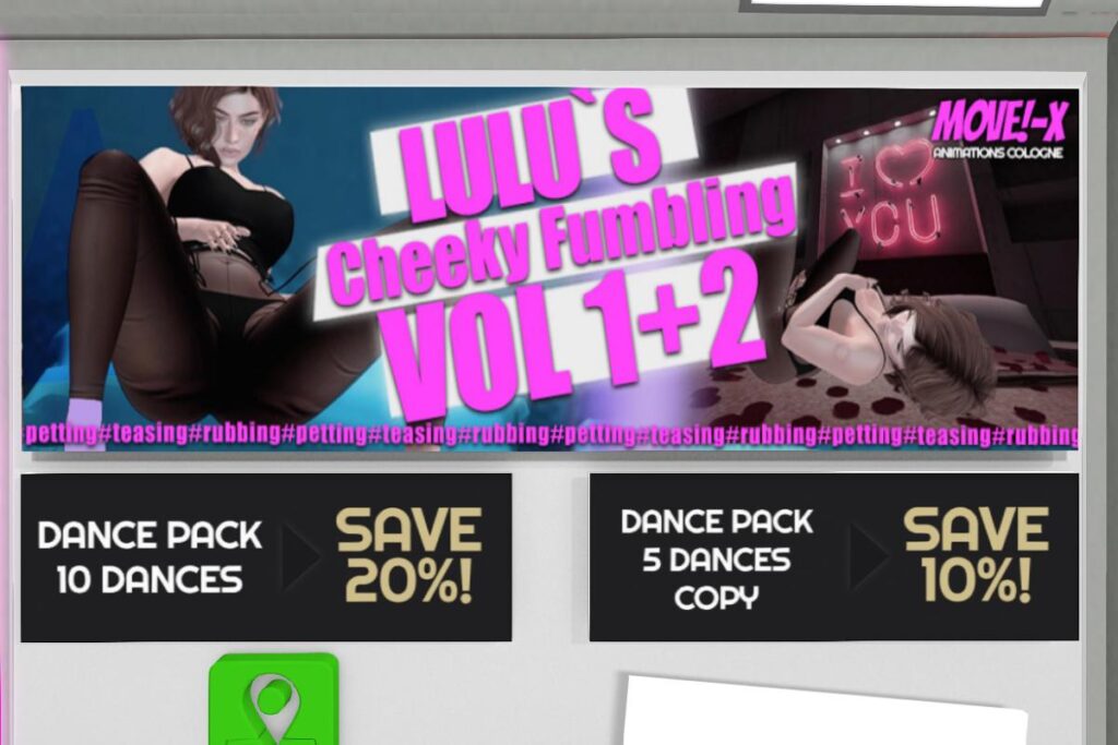 Lulu's Cheeky Fumbling vol 1+2 Animations, L$300 each/L$1199-L$2399 each FP