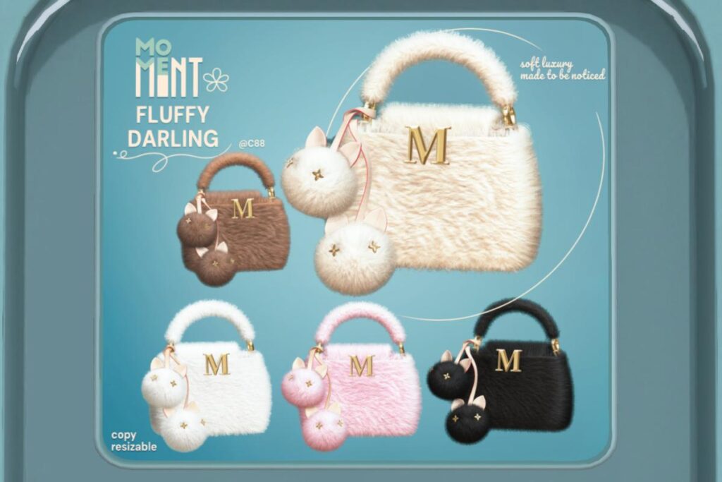 Fluff Darling Purse, L$188 each/L$938 FP