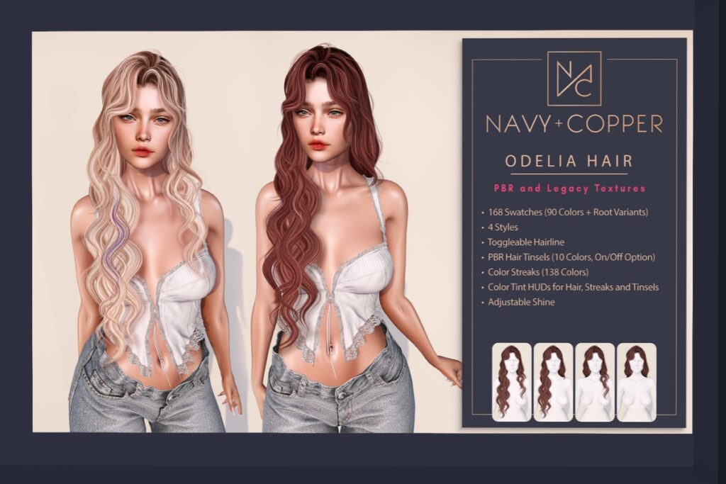 Odelia Hairstyle, L$399 Colors Pack/L$199 Styles Pack