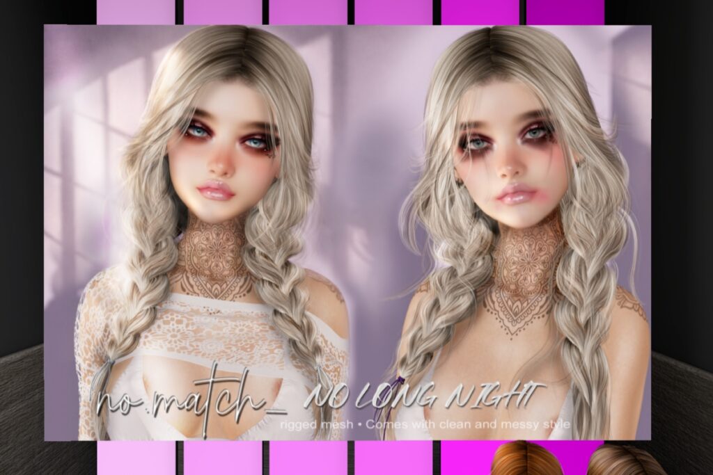 No Long Night Hair, L$200 each/L$800 FP