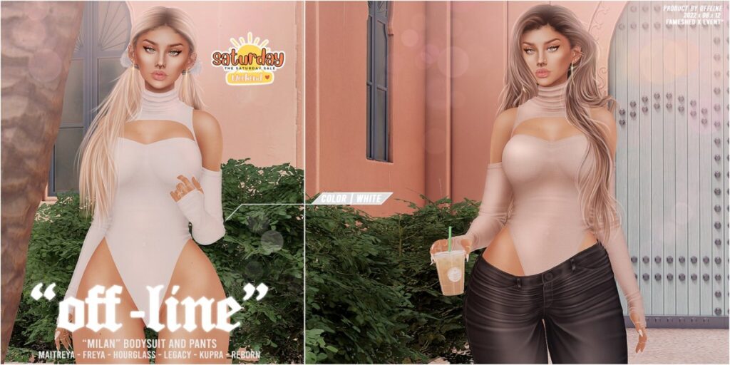 Milan Bodysuit &amp; Pants - Freya/Hourglass/Inithium/Legacy/Maitreya/Reborn	<a href="https://maps.secondlife.com/secondlife/YUNG/96/129/1050" target="_blank">Teleport</a>