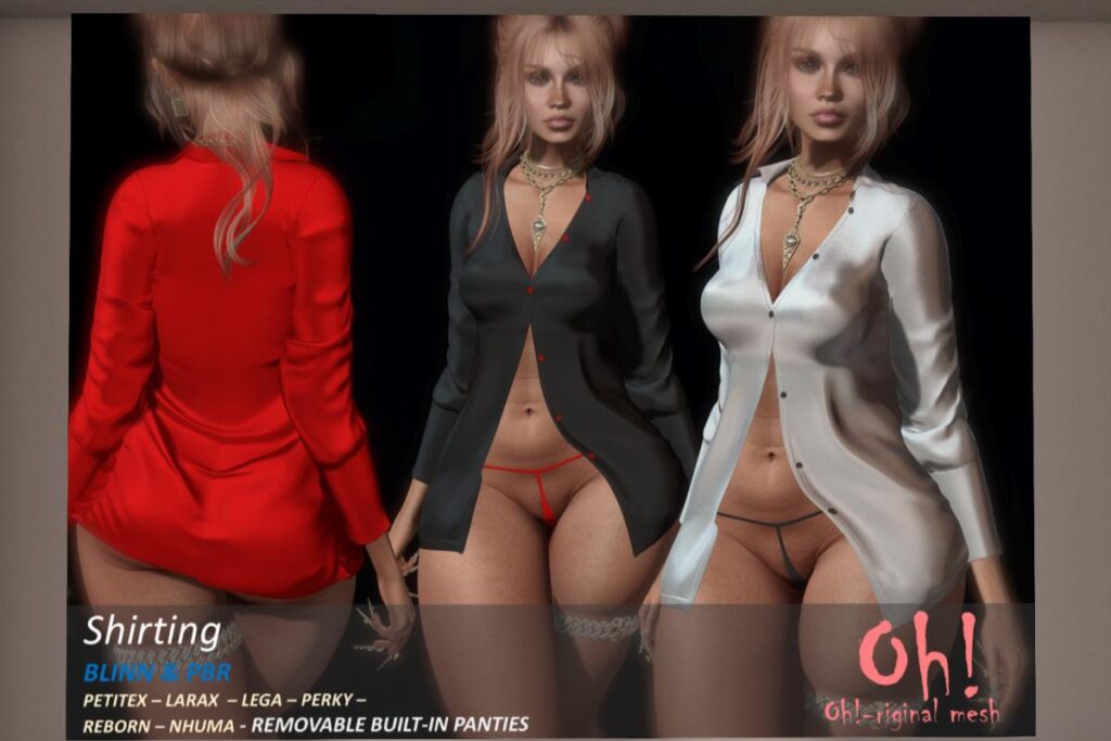 Shirting Dress - Legacy/MaitreyaX/Nhumana/Reborn/+mods, L$699 each/L$1999 FP