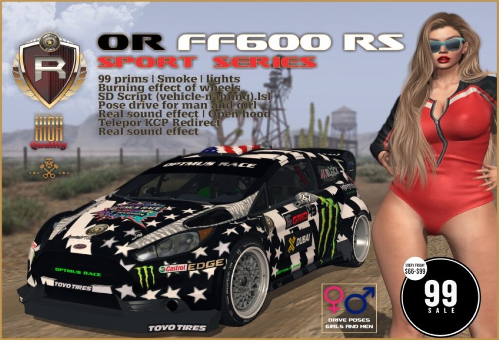 FF600 RS Sports Series Vehicle	<a href="http://maps.secondlife.com/secondlife/Rox%20Anar/108/109/4024" target="_blank">Teleport</a>