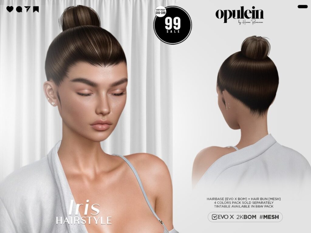 Iris Hairstyle &amp; Hairbase - EvoX	<a href="http://maps.secondlife.com/secondlife/Ice%20Cream/24/124/1002" target="_blank">Teleport</a>