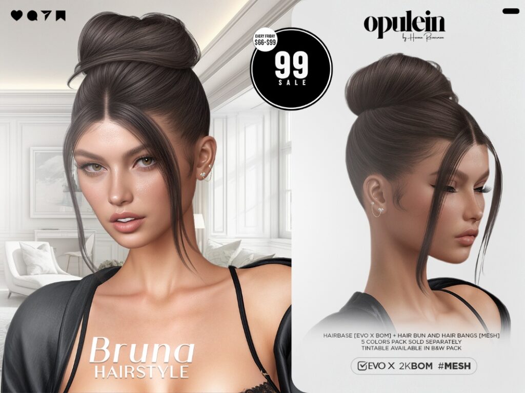 Bruna Hairstyle &amp; Hairbase - EvoX	<a href="http://maps.secondlife.com/secondlife/Ice%20Cream/21/126/1002" target="_blank">Teleport</a>
