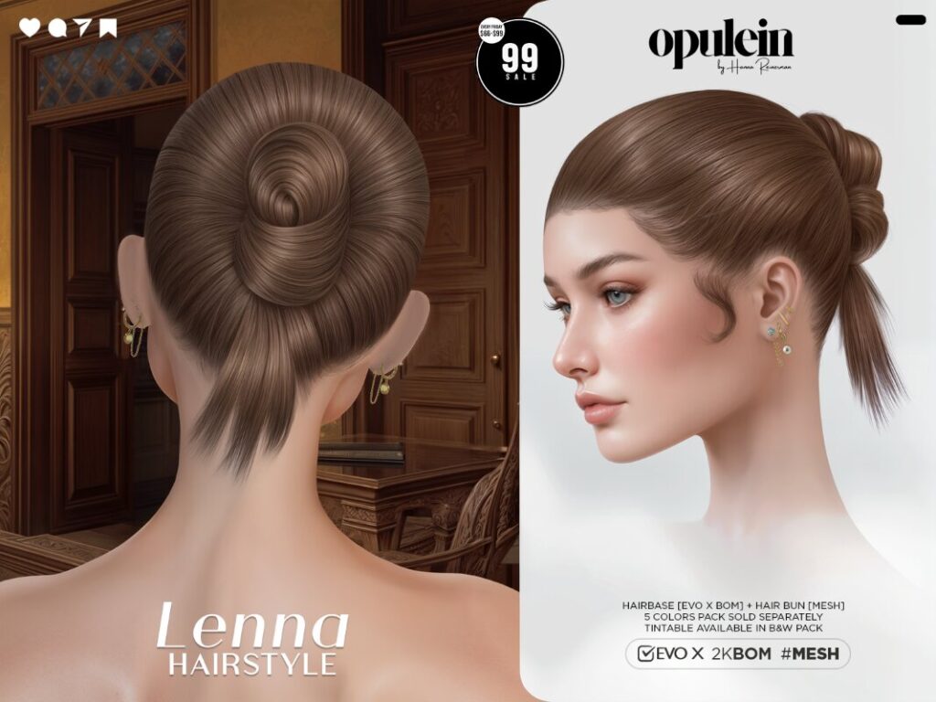 Lenna Hairstyle &amp; Hairase - EvoX	<a href="http://maps.secondlife.com/secondlife/Ice%20Cream/14/124/1002" target="_blank">Teleport</a>