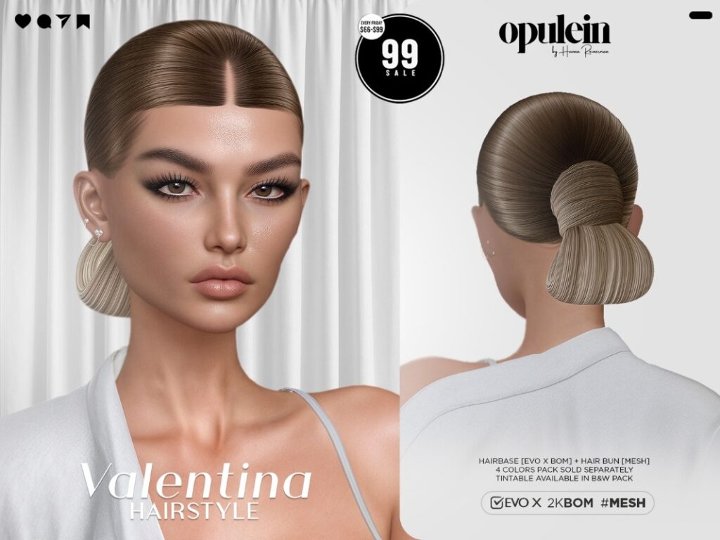 Valentina Hairstyle &amp; Hairbase - EvoX	<a href="http://maps.secondlife.com/secondlife/Ice%20Cream/24/124/1002" target="_blank">Teleport</a>
